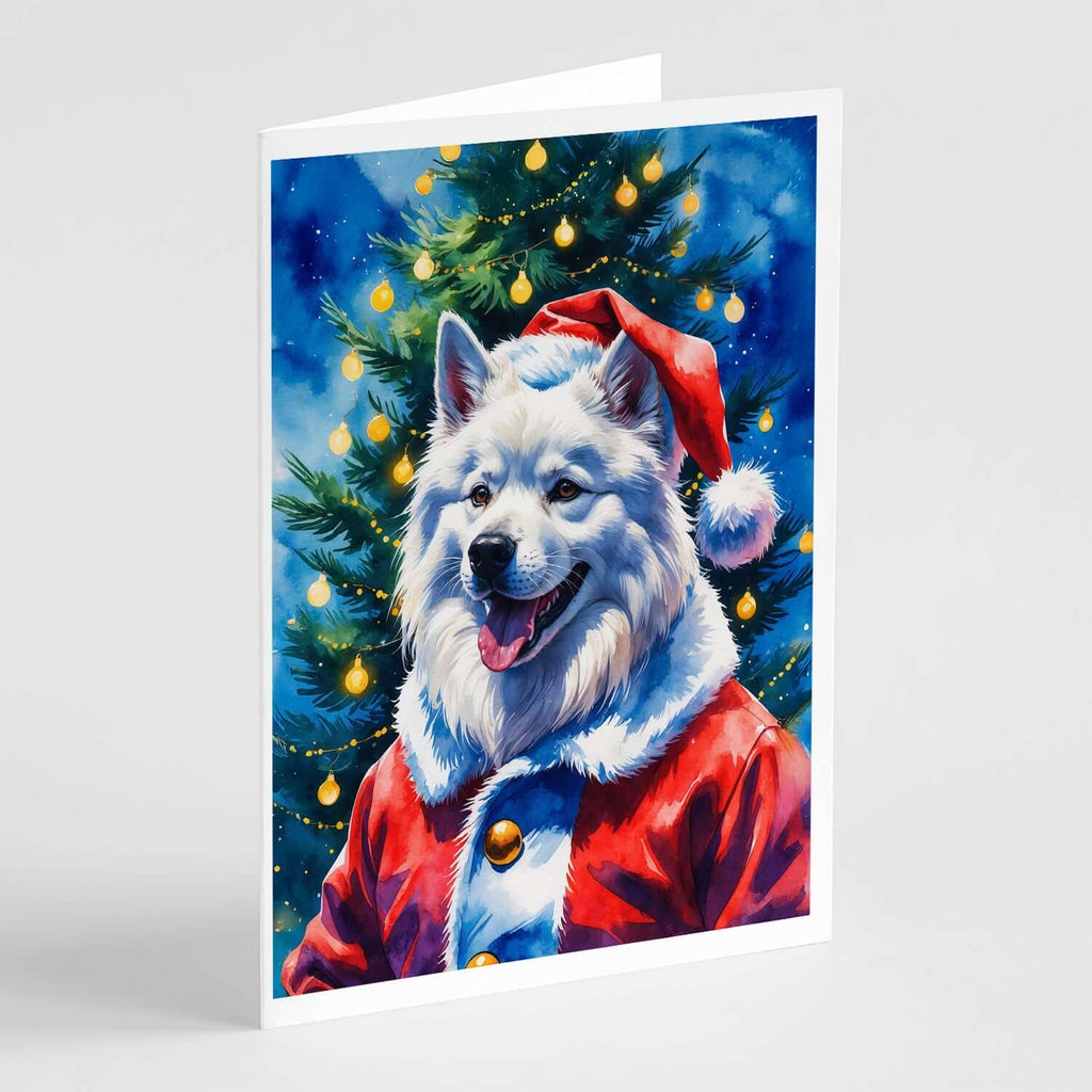 Samoyed Christmas Greeting Cards Pack of 8 Blank Cards with Envelopes Whimsical A7 Size 5x7