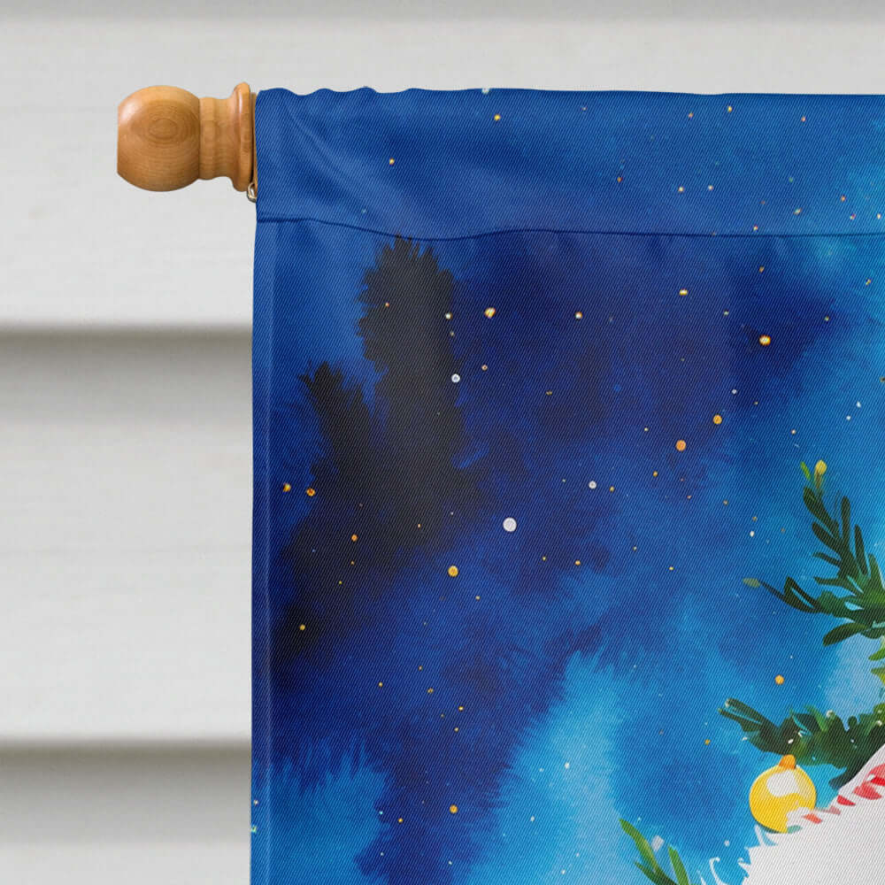 Schnauzer Christmas House Flag 28x40 Porch Sleeve Pole Decorative Outside Yard Banner Artwork Wall Hanging, Polyester