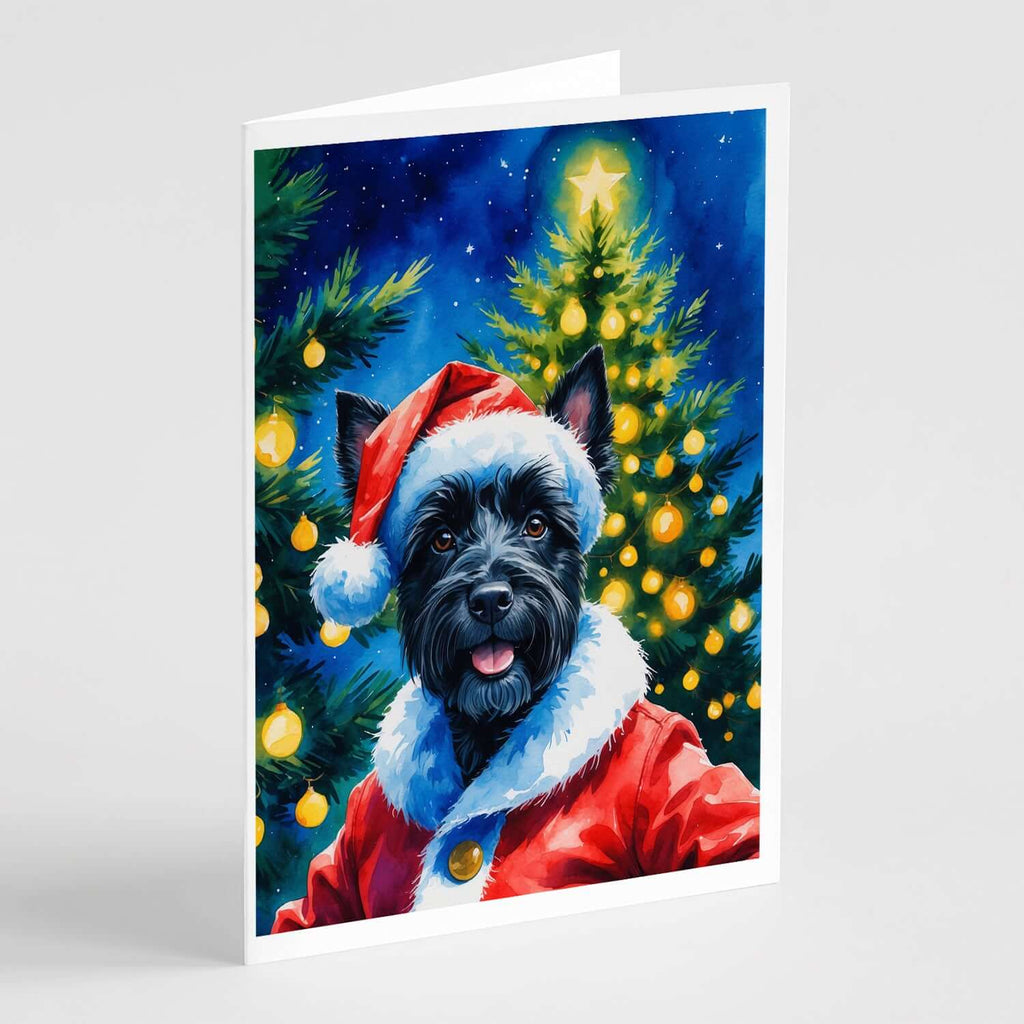 Scottish Terrier Christmas Greeting Cards Pack of 8 Blank Cards with Envelopes Whimsical A7 Size 5x7