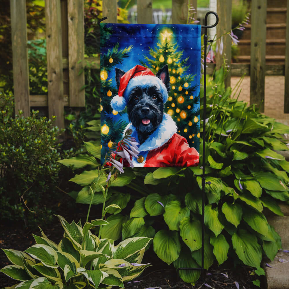 Scottish Terrier Christmas Garden Flag Mailbox Decorative Yard Banner Outside Patio Artwork for Flower Beds, Garden Size, Multicolor