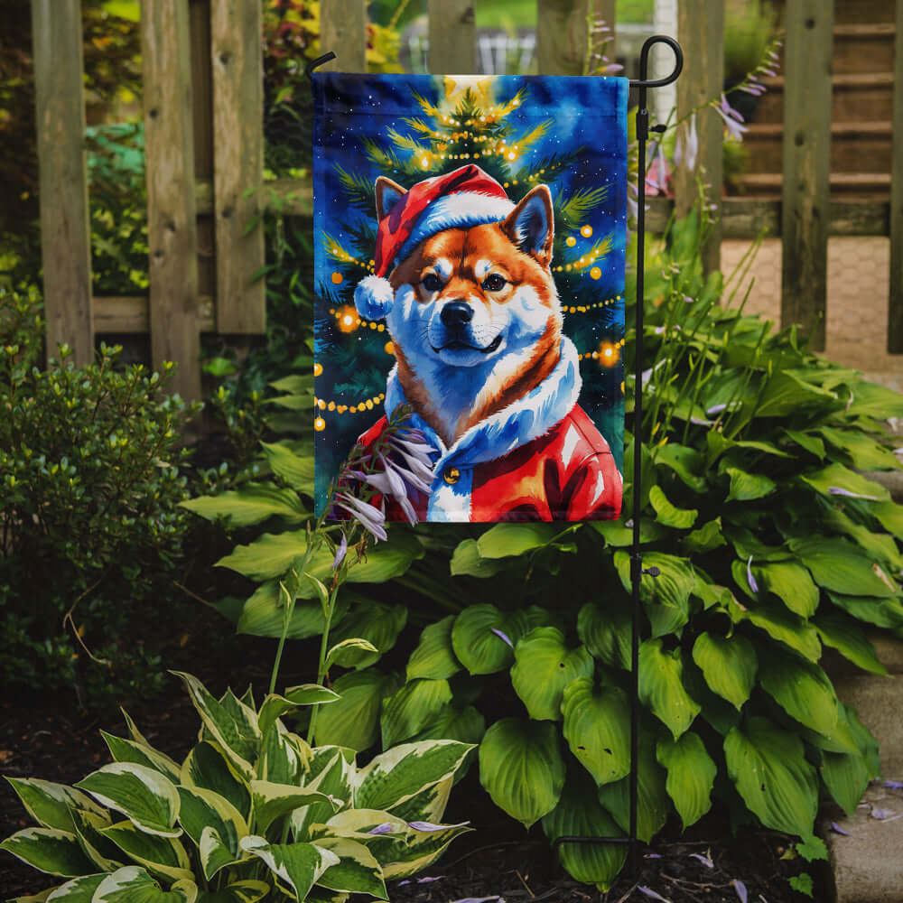 Shiba Inu Christmas Garden Flag Mailbox Decorative Yard Banner Outside Patio Artwork for Flower Beds, Garden Size, Multicolor