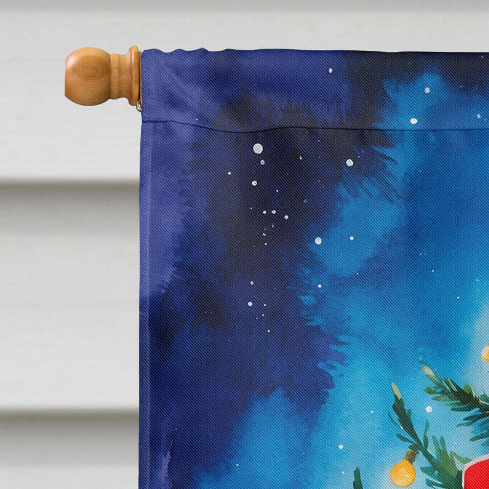 Vizsla Christmas House Flag 28x40 Porch Sleeve Pole Decorative Outside Yard Banner Artwork Wall Hanging, Polyester