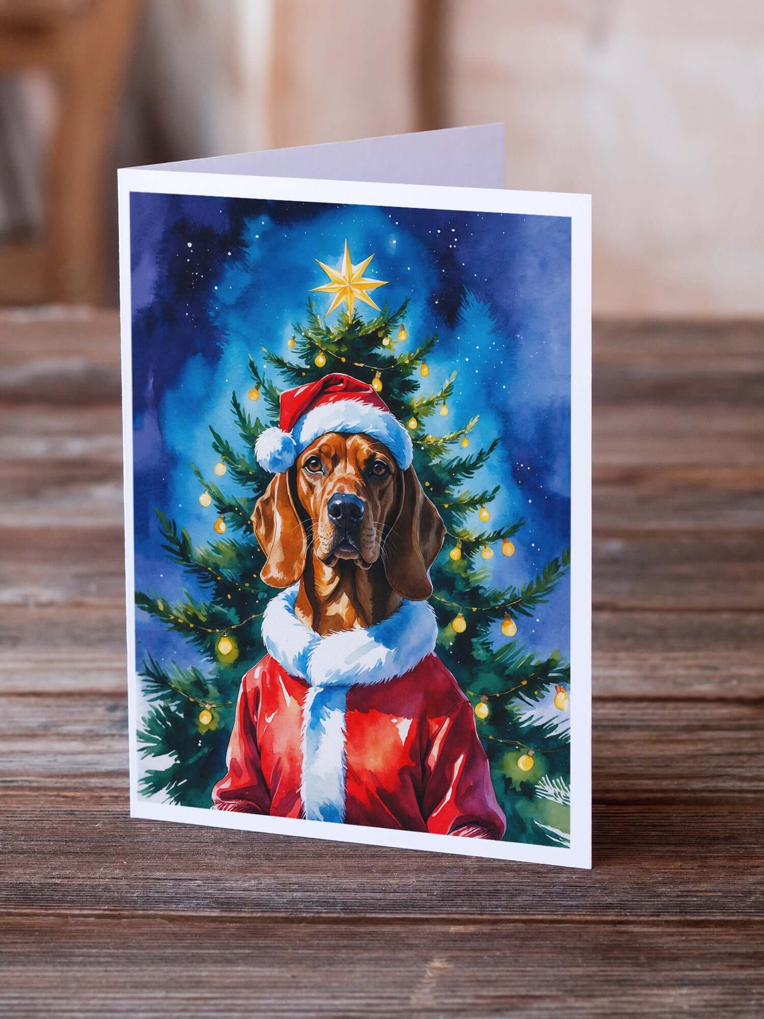 Vizsla Christmas Greeting Cards Pack of 8 Blank Cards with Envelopes Whimsical A7 Size 5x7
