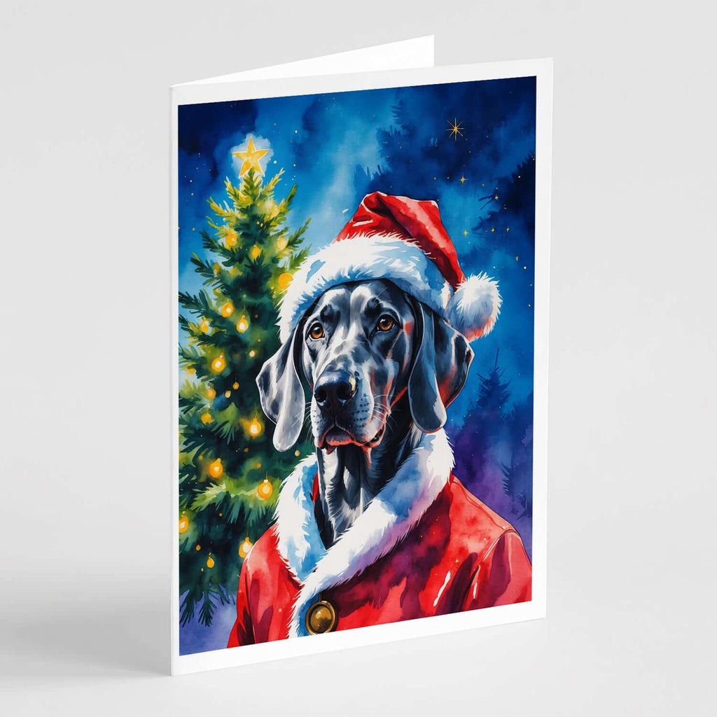 Weimaraner Christmas Greeting Cards Pack of 8 Blank Cards with Envelopes Whimsical A7 Size 5x7