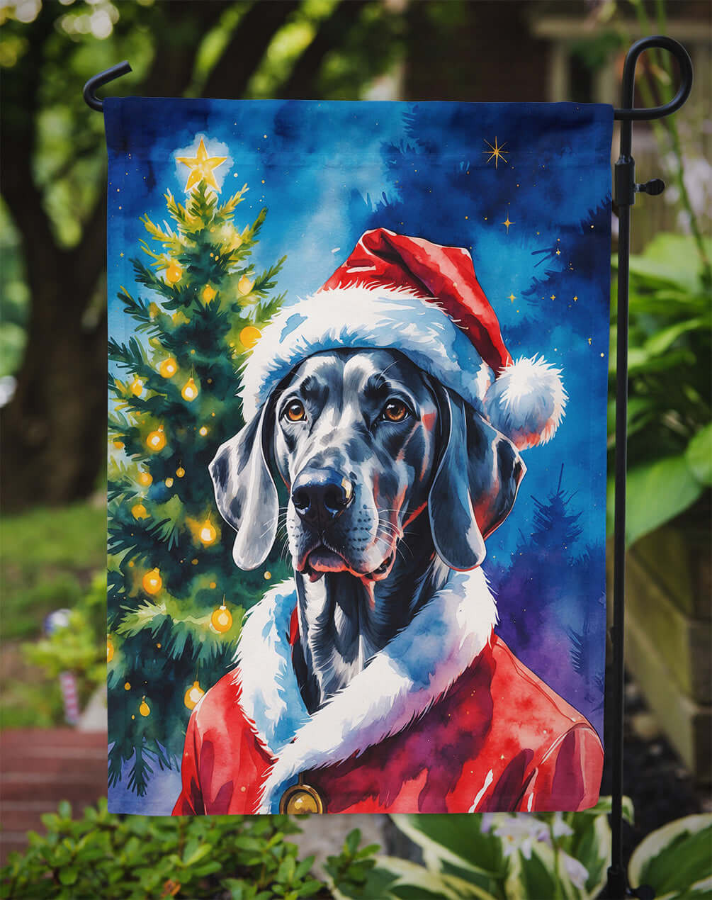 Weimaraner Christmas Garden Flag Mailbox Decorative Yard Banner Outside Patio Artwork for Flower Beds, Garden Size, Multicolor