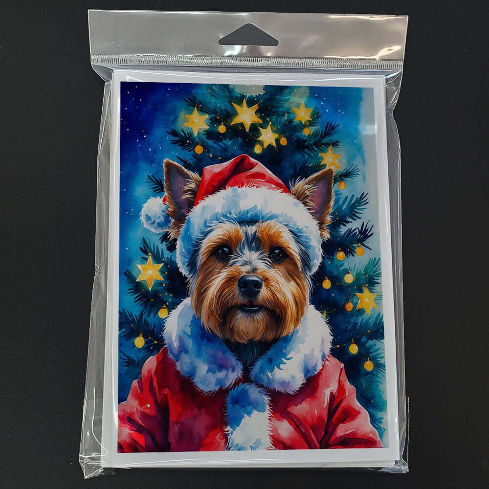 Yorkshire Terrier Christmas Greeting Cards Pack of 8 Blank Cards with Envelopes Whimsical A7 Size 5x7