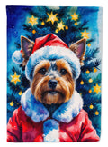 Yorkshire Terrier Christmas Garden Flag Mailbox Decorative Yard Banner Outside Patio Artwork for Flower Beds, Garden Size, Multicolor