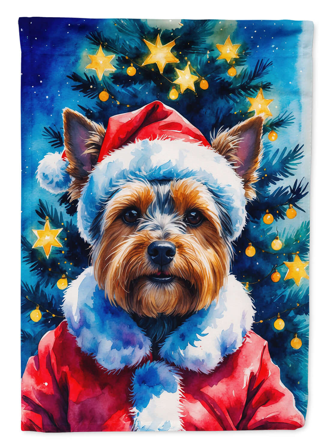 Yorkshire Terrier Christmas Garden Flag Mailbox Decorative Yard Banner Outside Patio Artwork for Flower Beds, Garden Size, Multicolor
