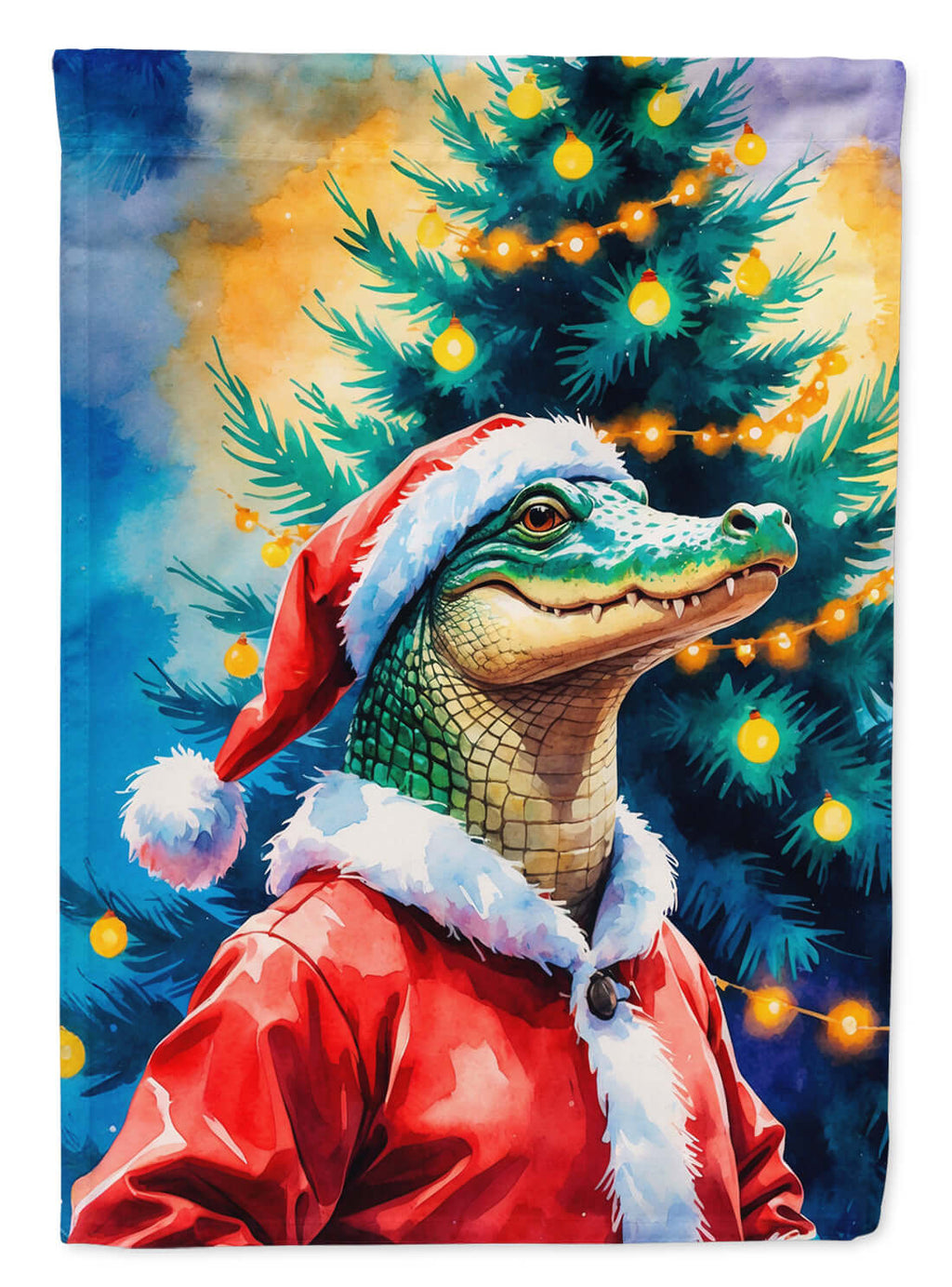 Alligator Christmas Garden Flag Mailbox Decorative Yard Banner Outside Patio Artwork for Flower Beds, Garden Size, Multicolor