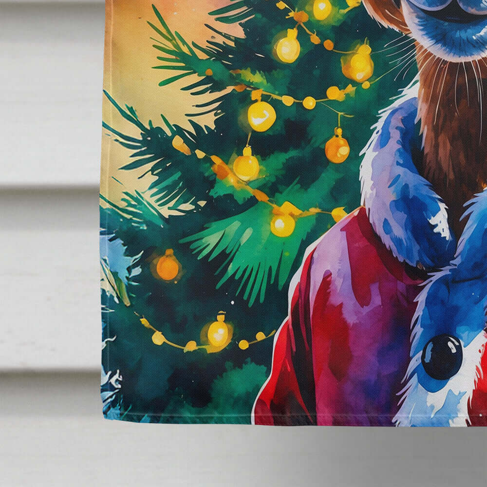 Camel Christmas House Flag 28x40 Porch Sleeve Pole Decorative Outside Yard Banner Artwork Wall Hanging, Polyester