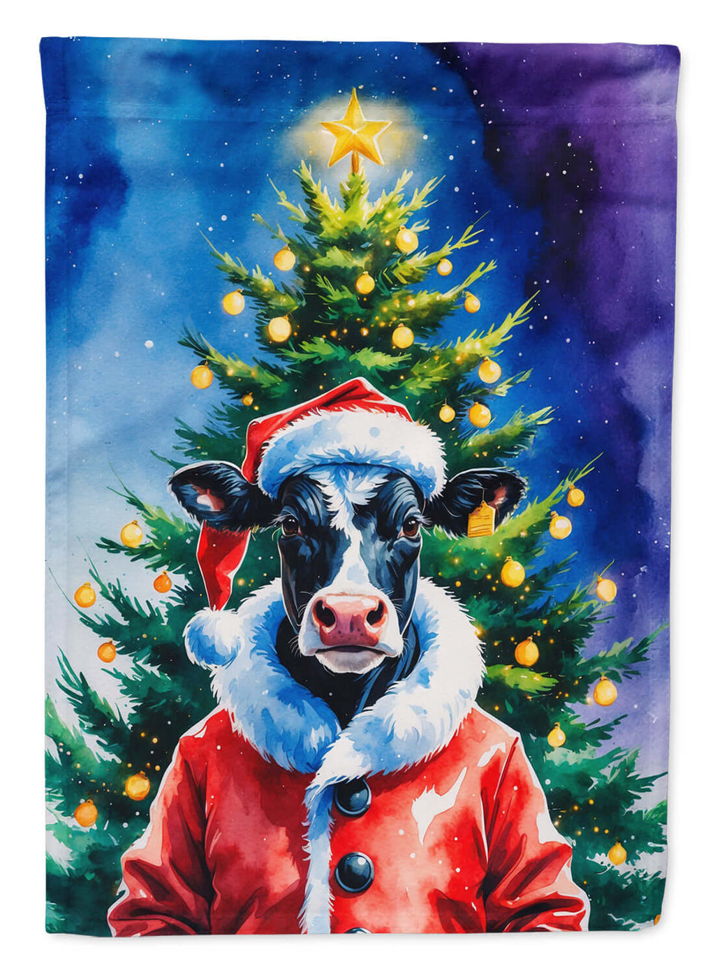 Cow Christmas Garden Flag Mailbox Decorative Yard Banner Outside Patio Artwork for Flower Beds, Garden Size, Multicolor