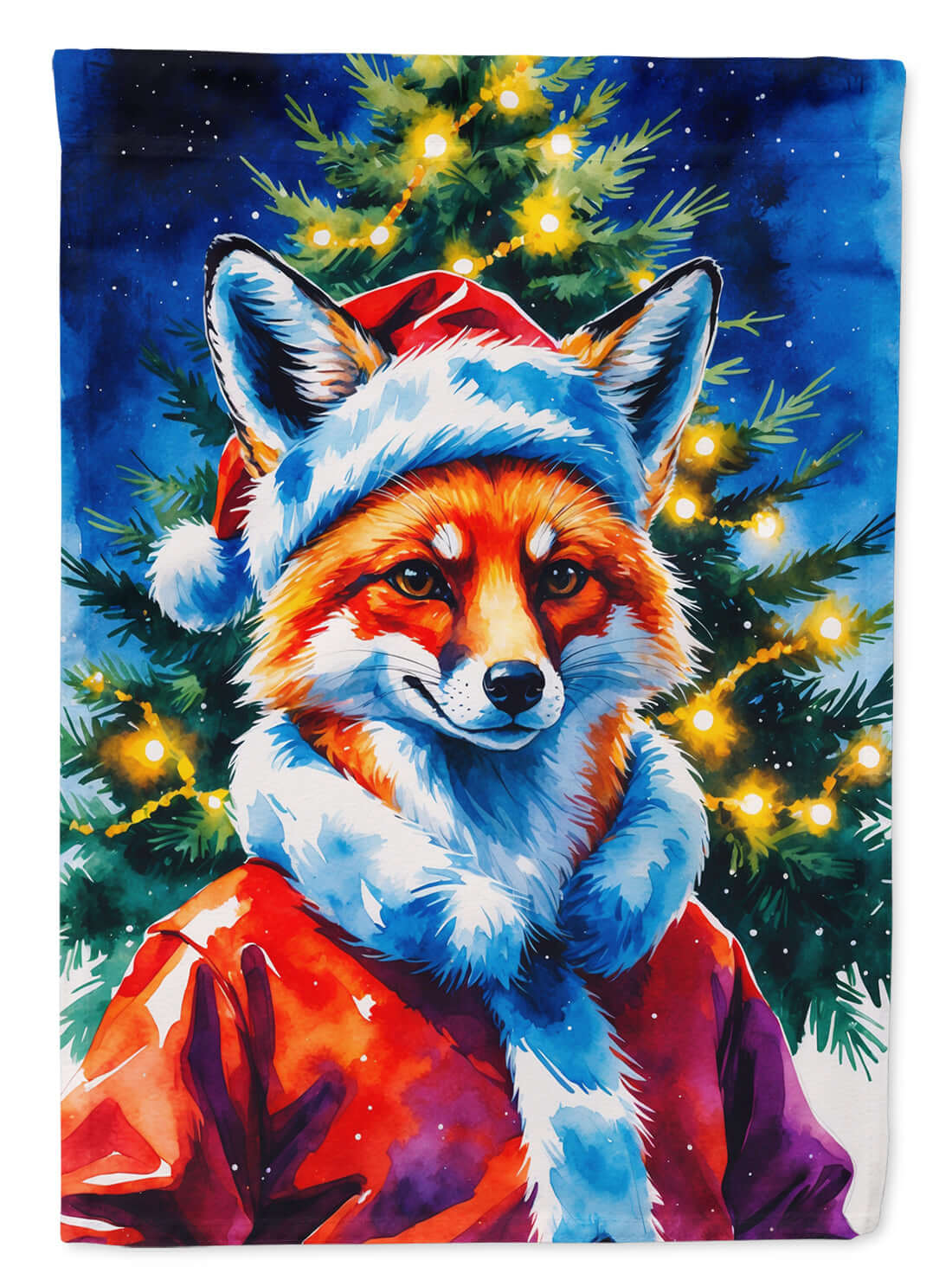 Fox Christmas Garden Flag Mailbox Decorative Yard Banner Outside Patio Artwork for Flower Beds, Garden Size, Multicolor