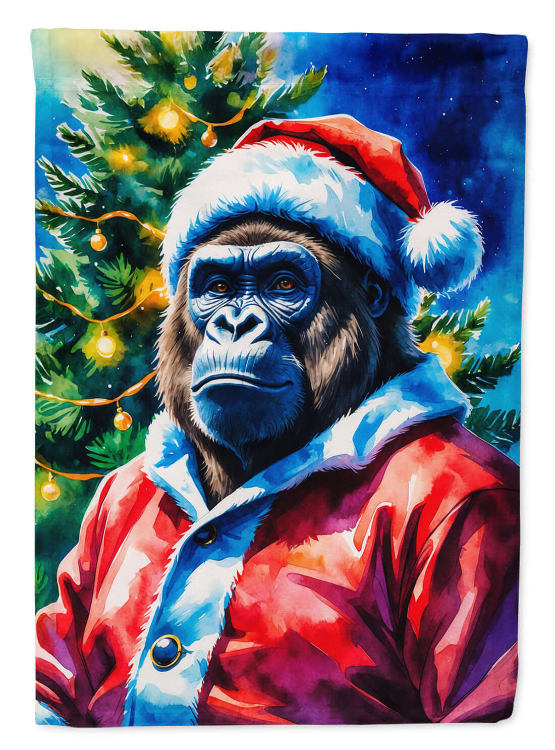 Gorilla Christmas Garden Flag Mailbox Decorative Yard Banner Outside Patio Artwork for Flower Beds, Garden Size, Multicolor