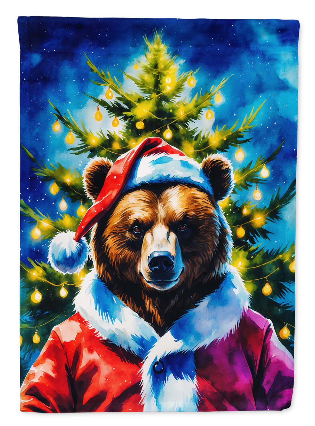 Bear Christmas Garden Flag Mailbox Decorative Yard Banner Outside Patio Artwork for Flower Beds, Garden Size, Multicolor