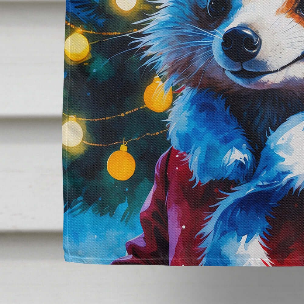 Hedgehog Christmas House Flag 28x40 Porch Sleeve Pole Decorative Outside Yard Banner Artwork Wall Hanging, Polyester