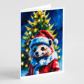 Hedgehog Christmas Greeting Cards Pack of 8 Blank Cards with Envelopes Whimsical A7 Size 5x7