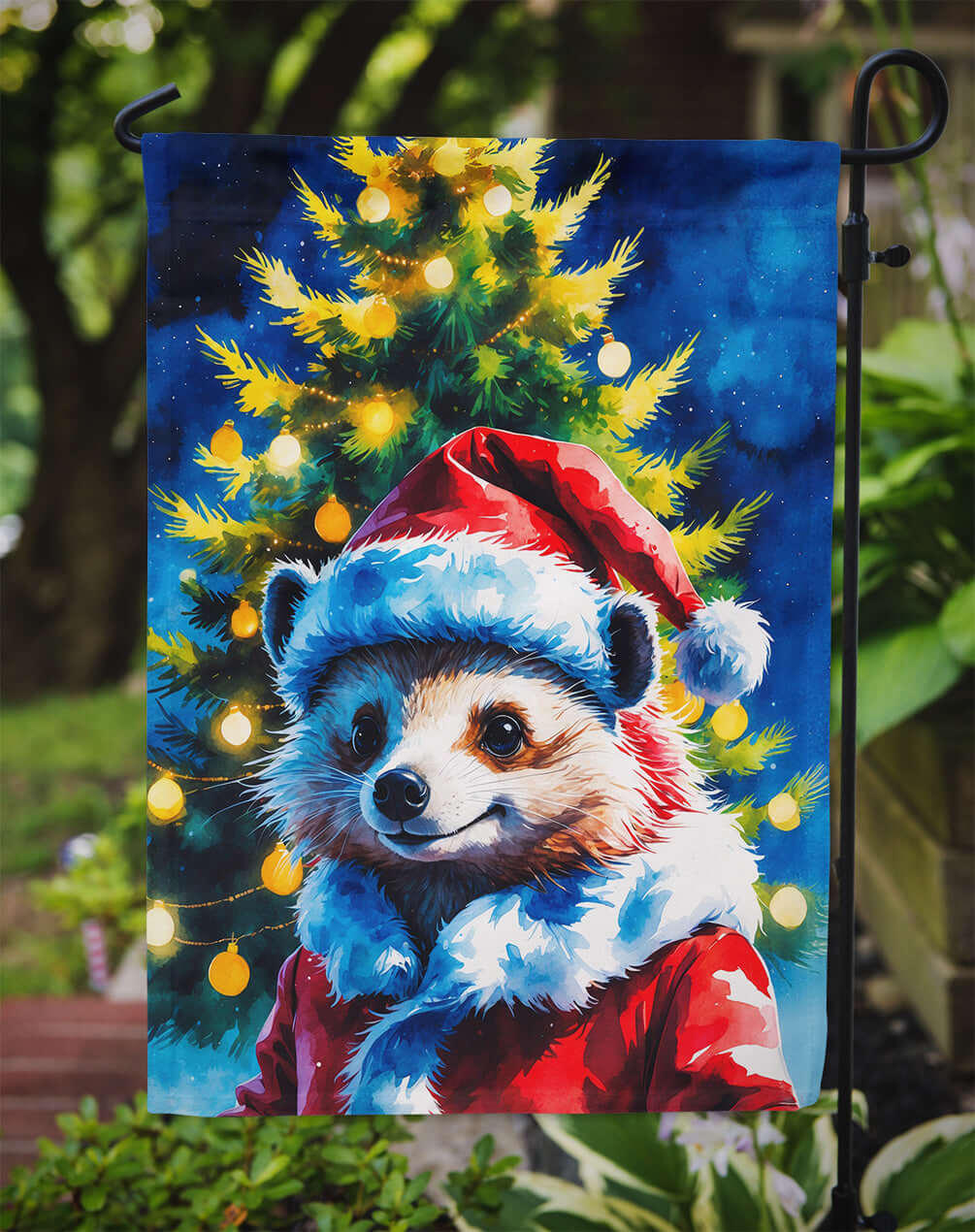 Hedgehog Christmas Garden Flag Mailbox Decorative Yard Banner Outside Patio Artwork for Flower Beds, Garden Size, Multicolor
