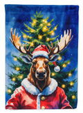 Moose Christmas House Flag 28x40 Porch Sleeve Pole Decorative Outside Yard Banner Artwork Wall Hanging, Polyester