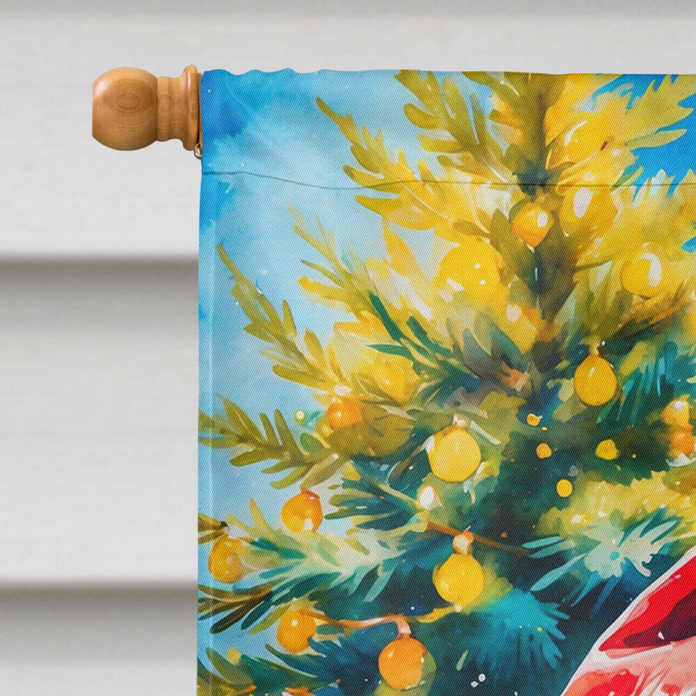 Penguin Christmas House Flag 28x40 Porch Sleeve Pole Decorative Outside Yard Banner Artwork Wall Hanging, Polyester