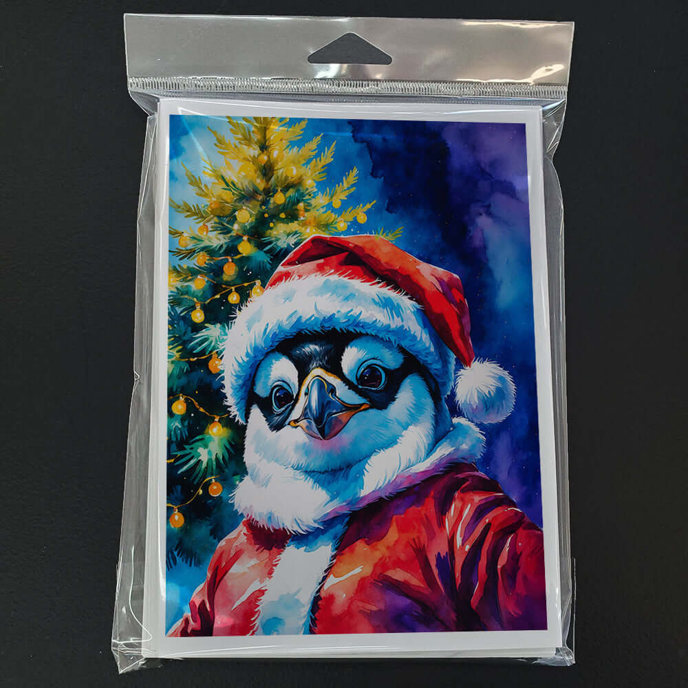 Penguin Christmas Greeting Cards Pack of 8 Blank Cards with Envelopes Whimsical A7 Size 5x7
