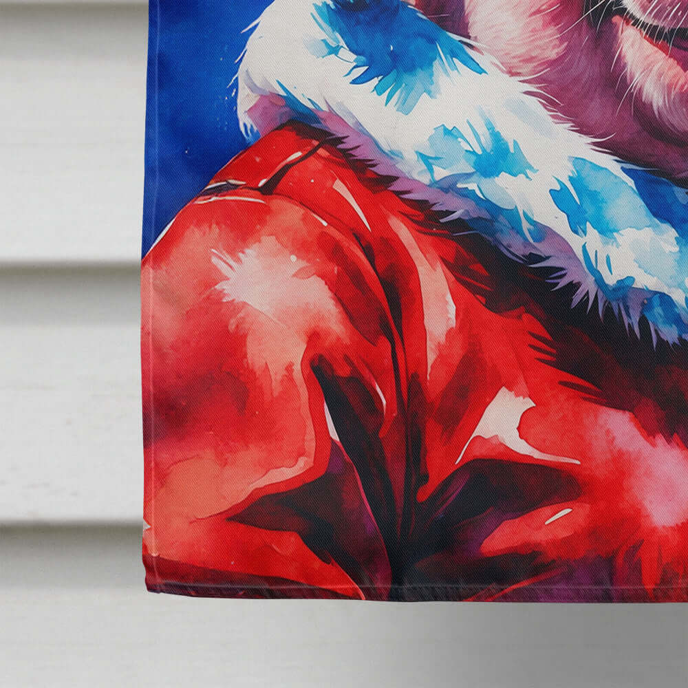 Pig Christmas House Flag 28x40 Porch Sleeve Pole Decorative Outside Yard Banner Artwork Wall Hanging, Polyester