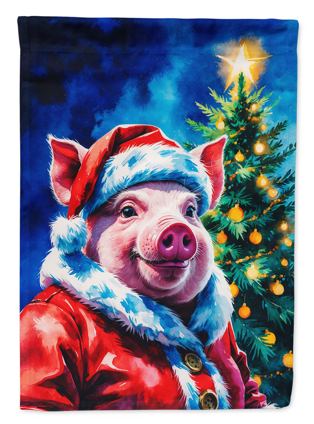 Pig Christmas Garden Flag Mailbox Decorative Yard Banner Outside Patio Artwork for Flower Beds, Garden Size, Multicolor