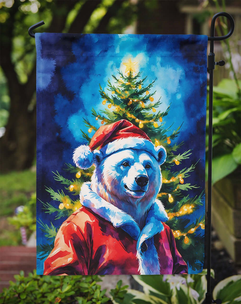 Polar Bear Christmas Garden Flag Mailbox Decorative Yard Banner Outside Patio Artwork for Flower Beds, Garden Size, Multicolor