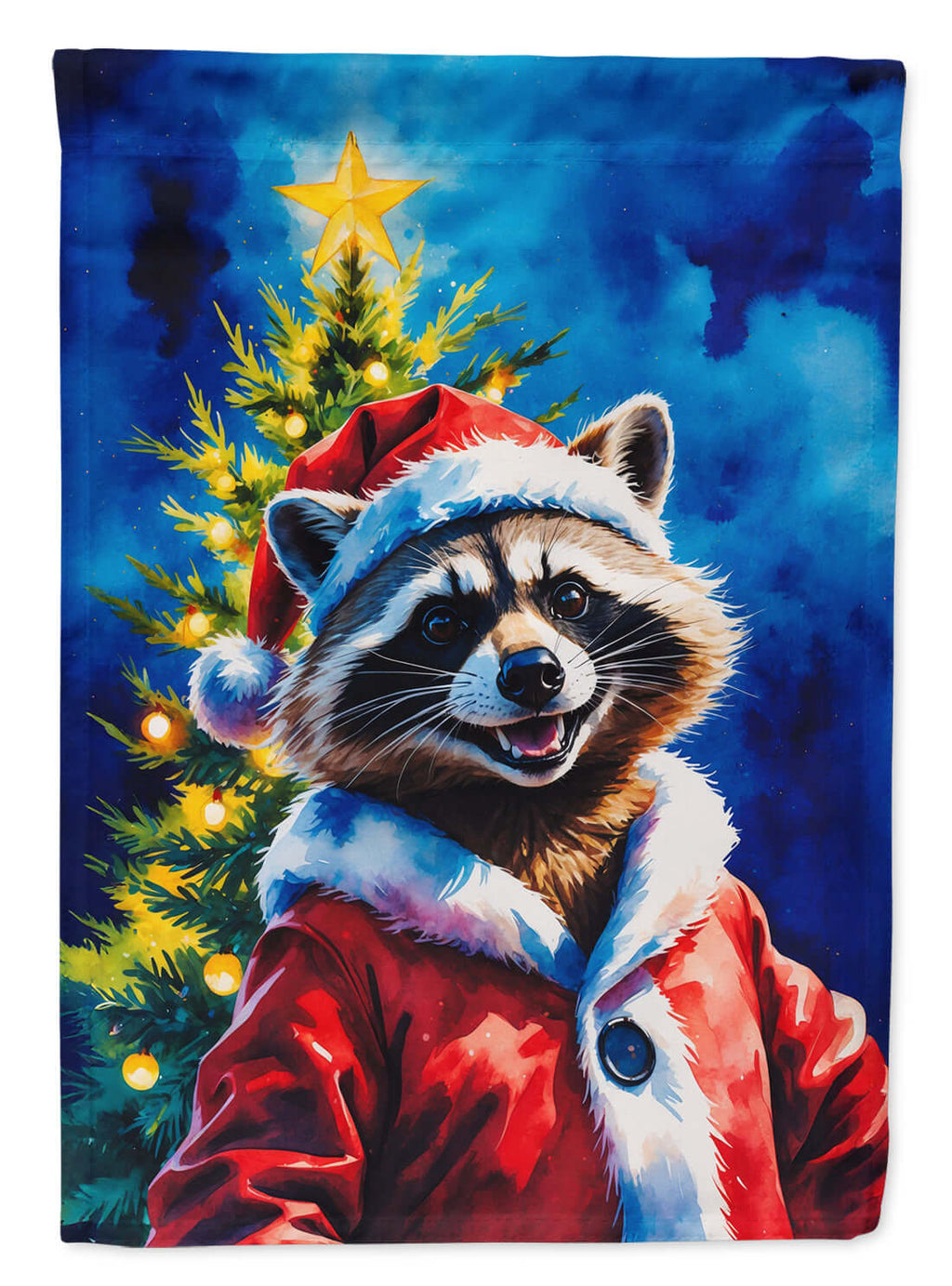 Raccoon Christmas Garden Flag Mailbox Decorative Yard Banner Outside Patio Artwork for Flower Beds, Garden Size, Multicolor