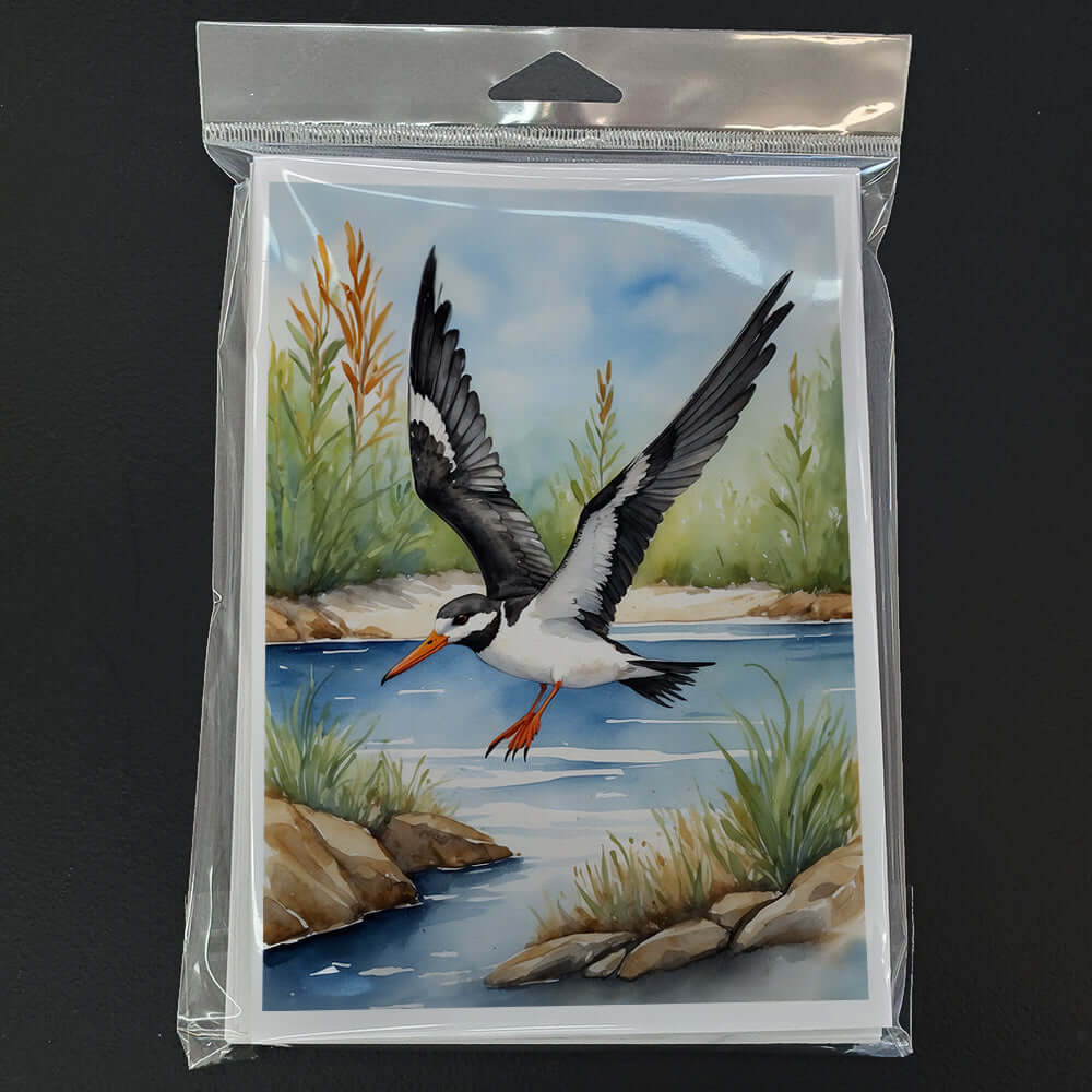 Black Skimmer Bird Greeting Cards Pack of 8 Blank Cards with Envelopes Whimsical A7 Size 5x7