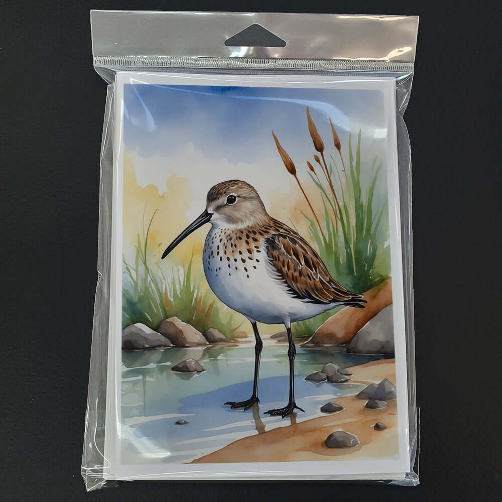 Dunlin Bird Greeting Cards Pack of 8 Blank Cards with Envelopes Whimsical A7 Size 5x7