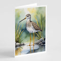 Greater Yellowlegs Bird Greeting Cards Pack of 8 Blank Cards with Envelopes Whimsical A7 Size 5x7