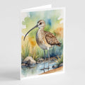 Long-billed Curlew Bird Greeting Cards Pack of 8 Blank Cards with Envelopes Whimsical A7 Size 5x7