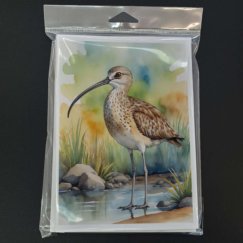 Long-billed Curlew Bird Greeting Cards Pack of 8 Blank Cards with Envelopes Whimsical A7 Size 5x7