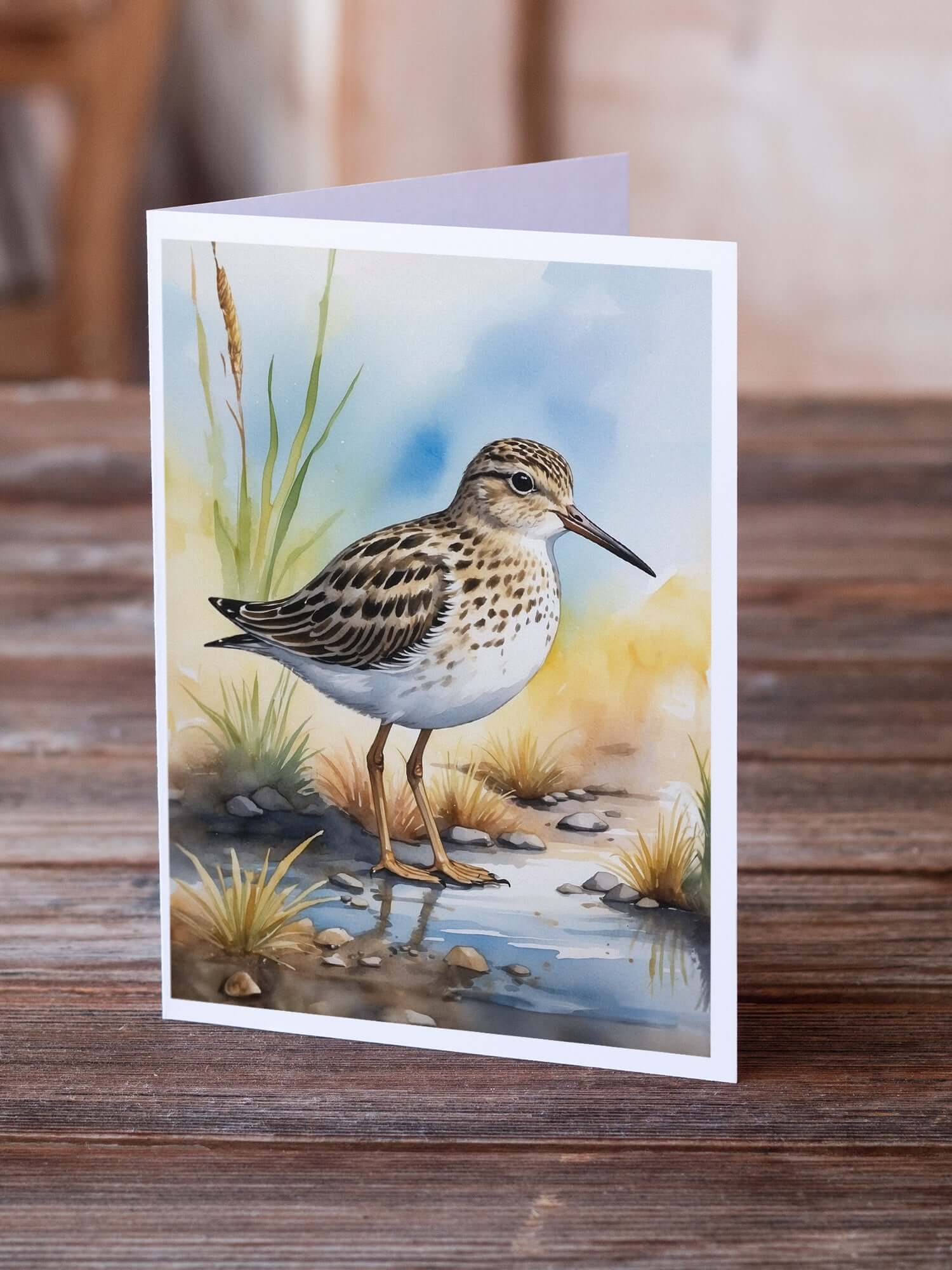 Pectoral Sandpiper Bird Greeting Cards Pack of 8 Blank Cards with Envelopes Whimsical A7 Size 5x7