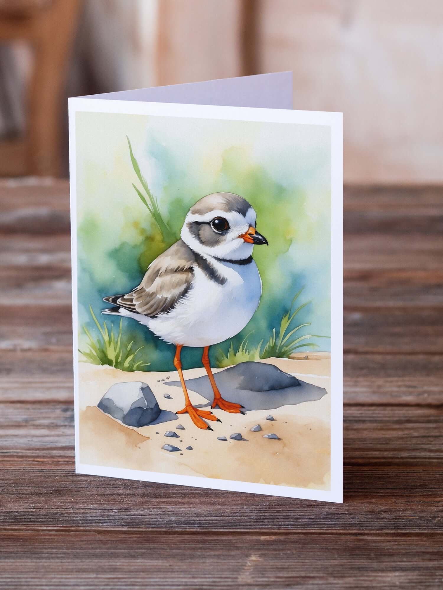 Piping Plover Bird Greeting Cards Pack of 8 Blank Cards with Envelopes Whimsical A7 Size 5x7