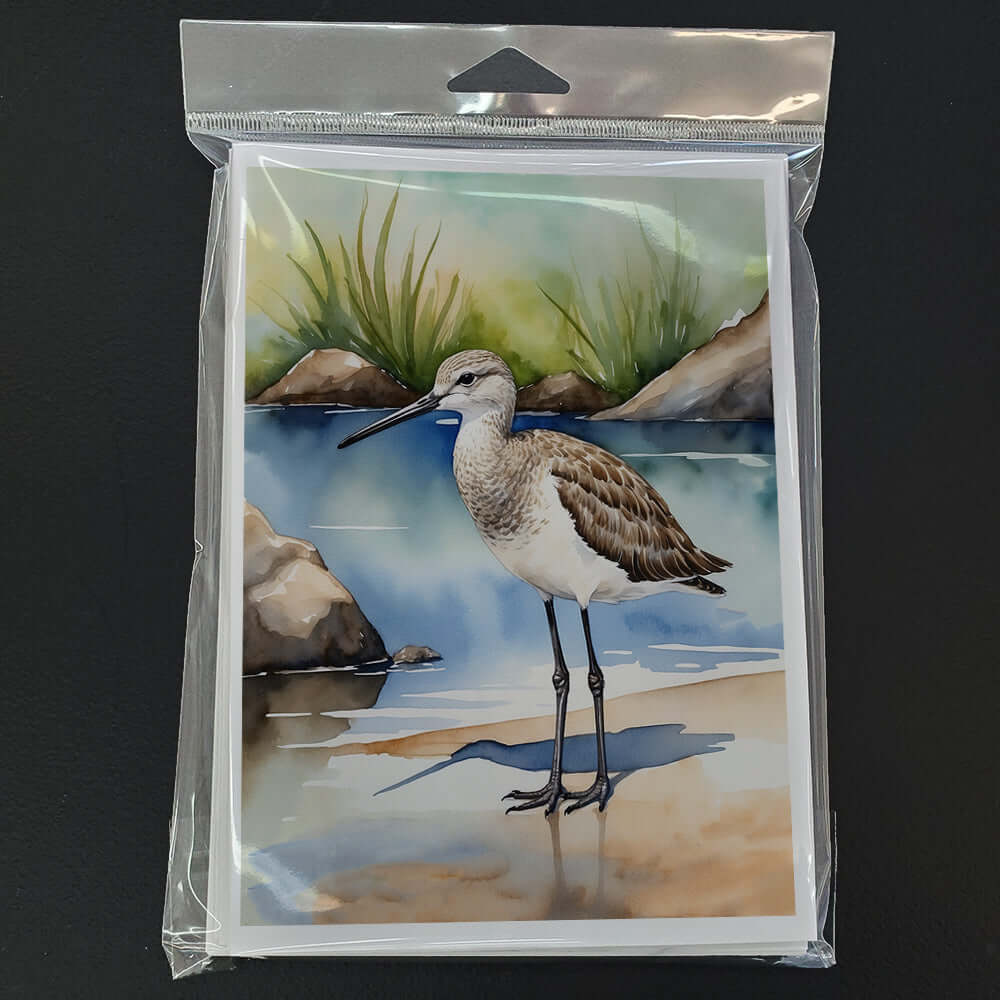 Willet Bird Greeting Cards Pack of 8 Blank Cards with Envelopes Whimsical A7 Size 5x7