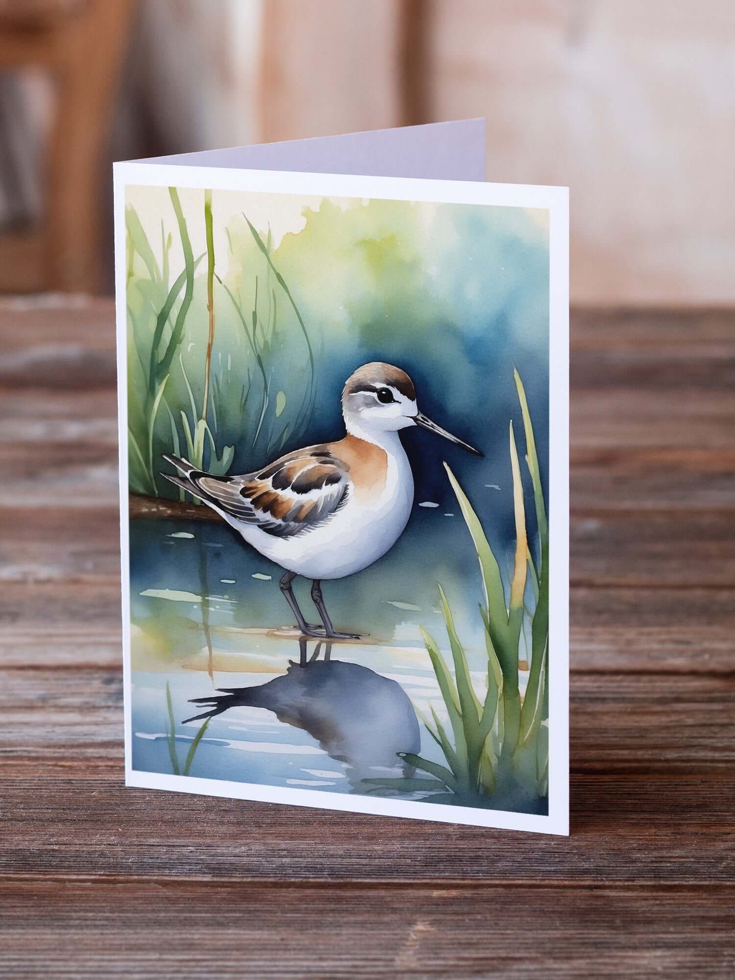 Wilson's Phalarope Bird Greeting Cards Pack of 8 Blank Cards with Envelopes Whimsical A7 Size 5x7