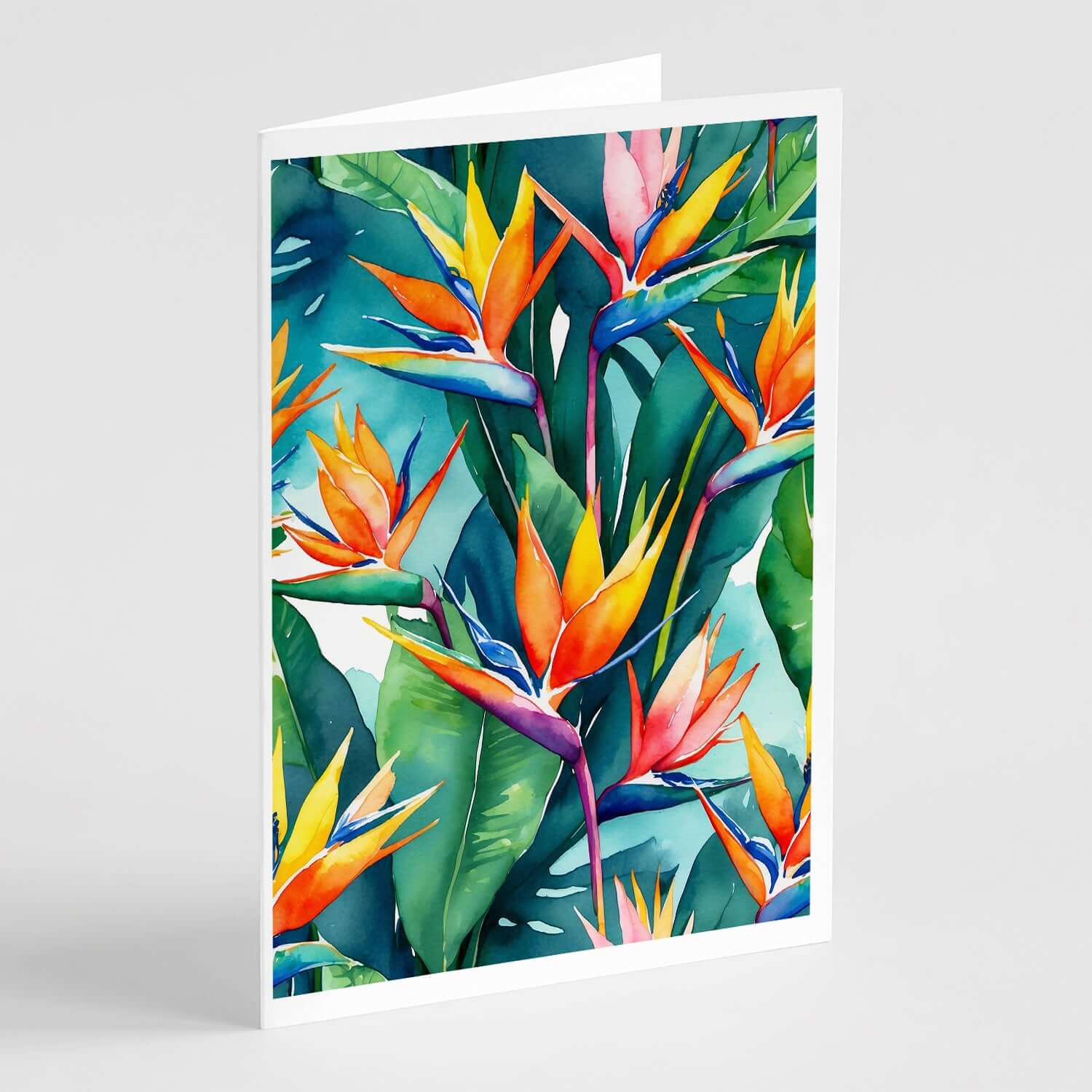 Bird of Paradise Greeting Cards Pack of 8 Blank Cards with Envelopes Whimsical A7 Size 5x7