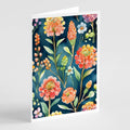 Brunia Flowers Greeting Cards Pack of 8 Blank Cards with Envelopes Whimsical A7 Size 5x7
