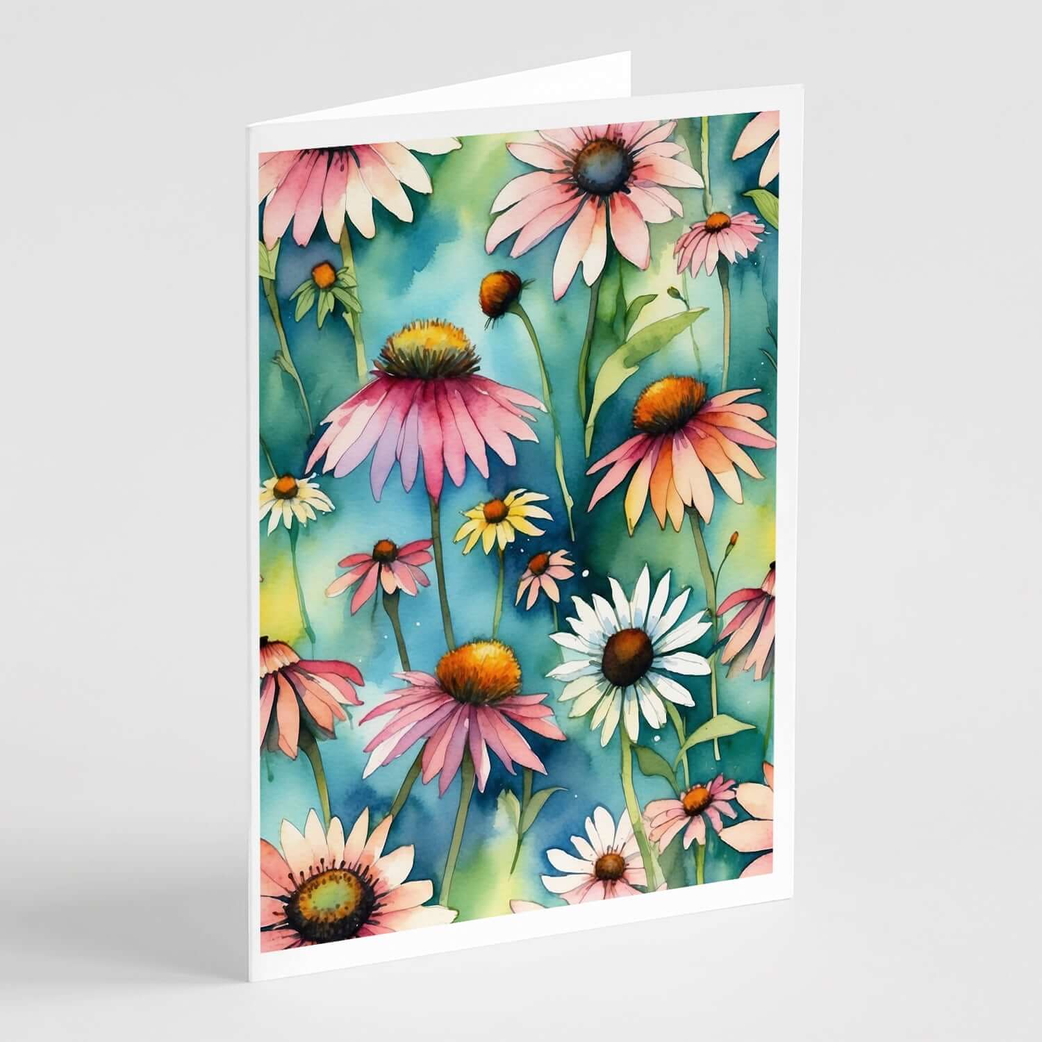 Coneflowers Greeting Cards Pack of 8 Blank Cards with Envelopes Whimsical A7 Size 5x7