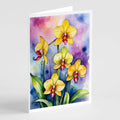 Paphiopedilum Orchids Greeting Cards Pack of 8 Blank Cards with Envelopes Whimsical A7 Size 5x7