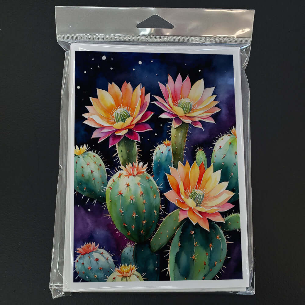 Queen of the Night Cactus Greeting Cards Pack of 8 Blank Cards with Envelopes Whimsical A7 Size 5x7