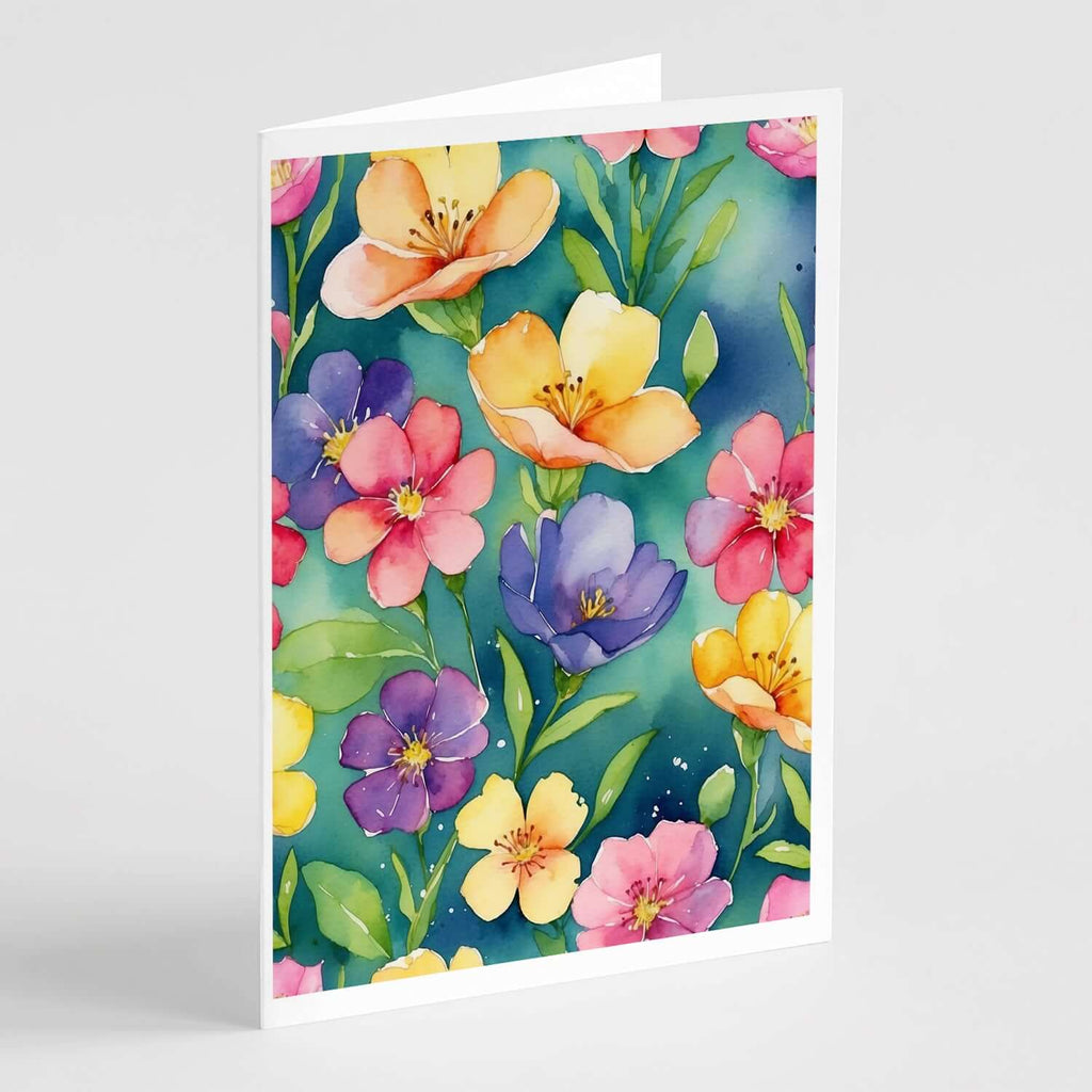 Stock, or Gillyflower Flowers Greeting Cards Pack of 8 Blank Cards with Envelopes Whimsical A7 Size 5x7