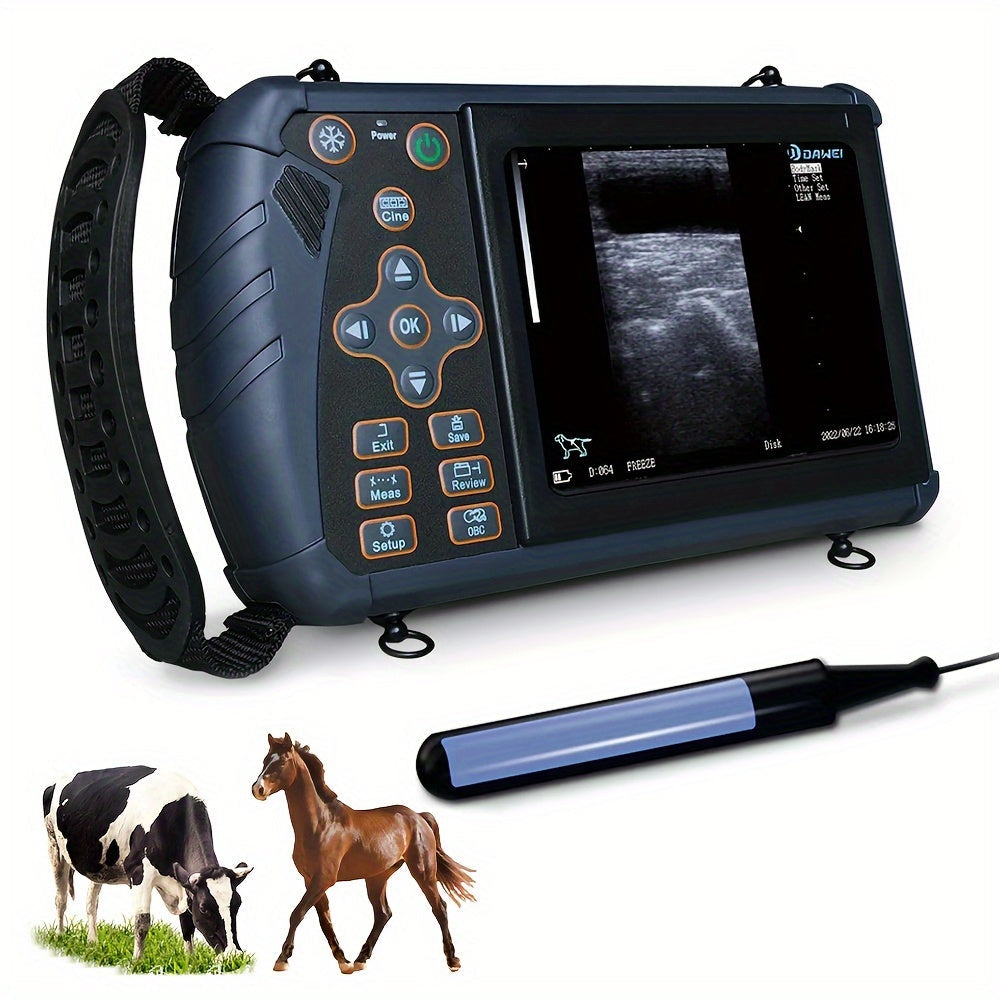 DAWEI Portable Veterinary Ultrasound Scanner (with 3.5MHz Probe), Handheld Animal Ultrasound Device For Pregnancy, For Pigs, Sheep, Dogs, And Cats, Applicable To Farms, Animal Clinics, Etc