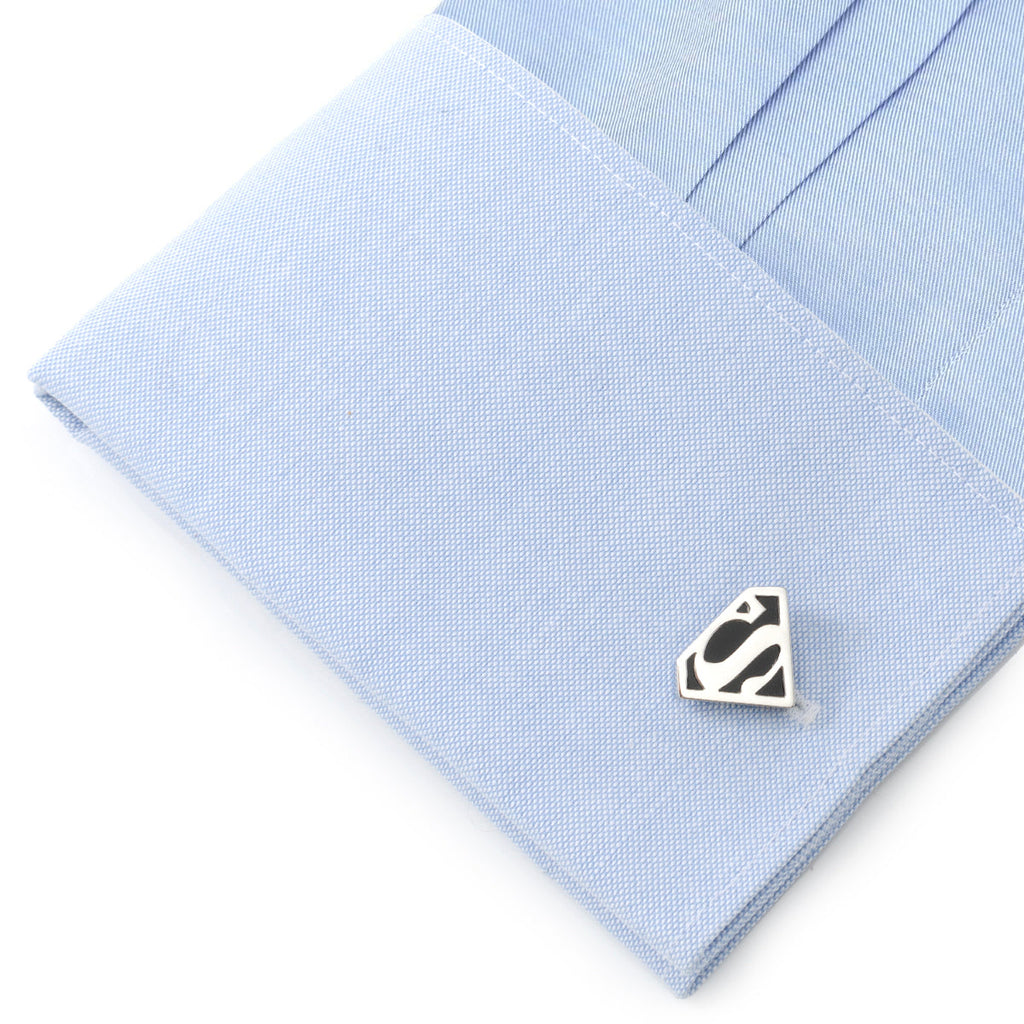 DC Superman Black Onyx Stainless Steel Cufflinks