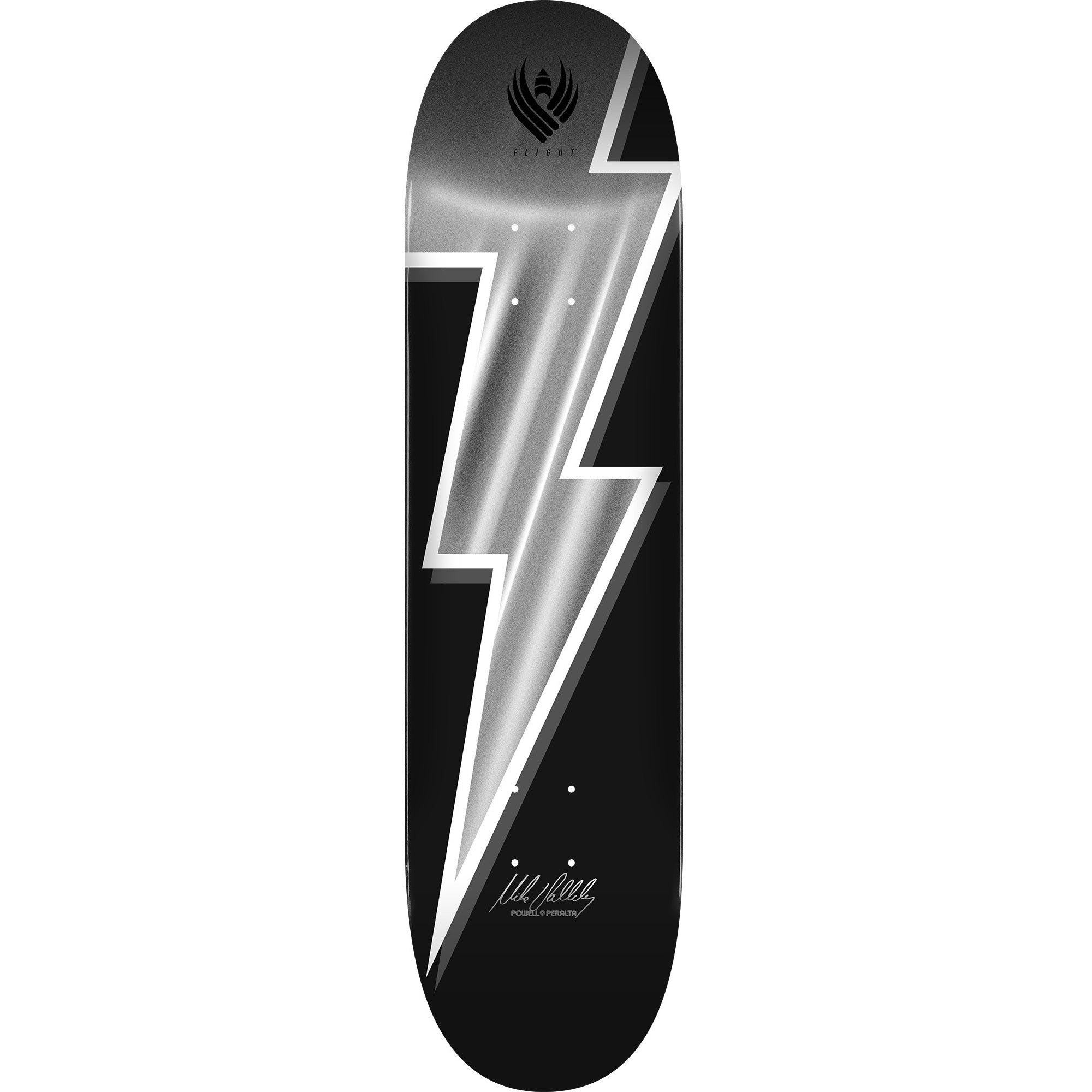 Powell Peralta Mike Vallely Lightning Bolt Flight Skateboard Deck - 8.75″ Silver Foil