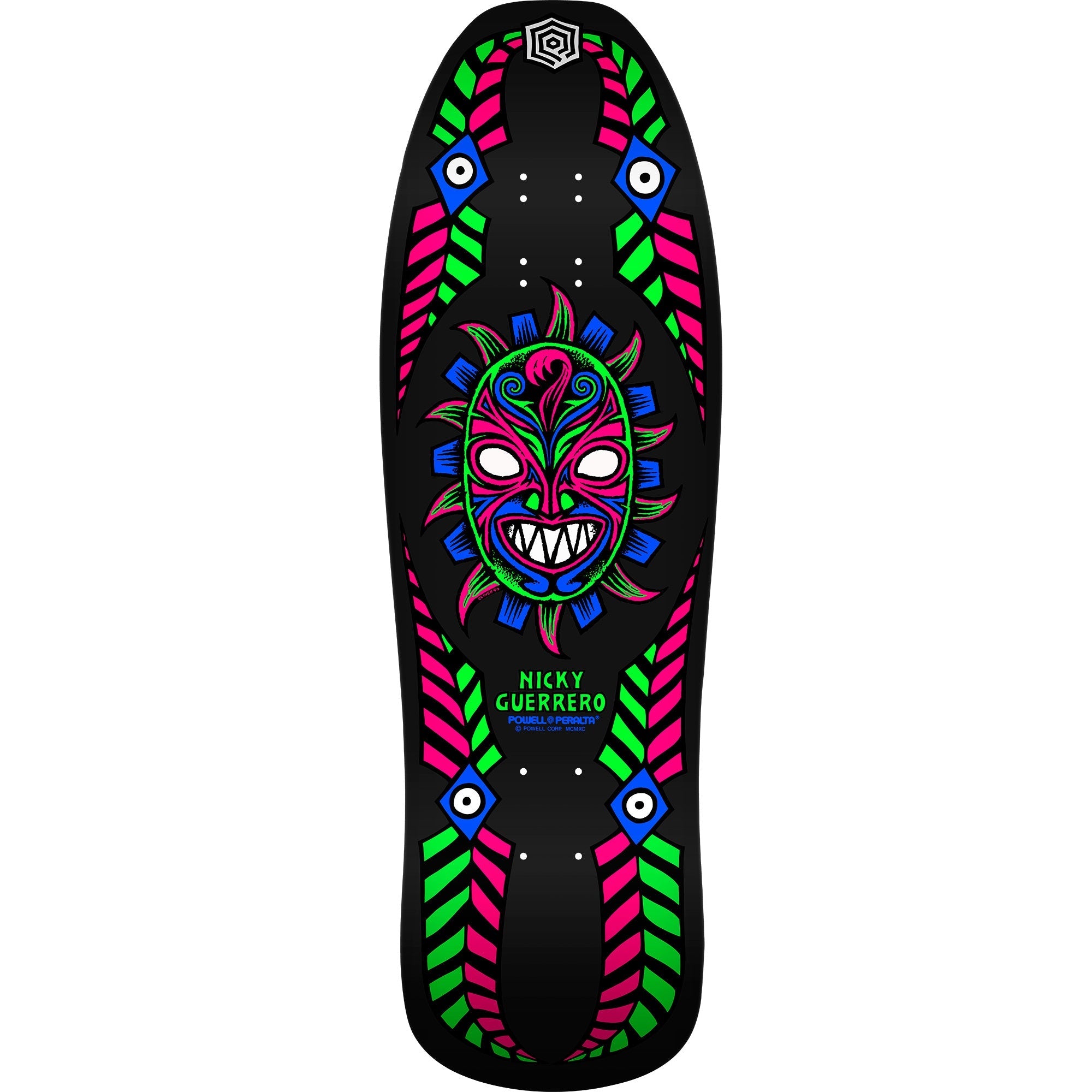 Powell Peralta Nicky Guerrero Mask Skateboard Deck - 10″ Blacklight