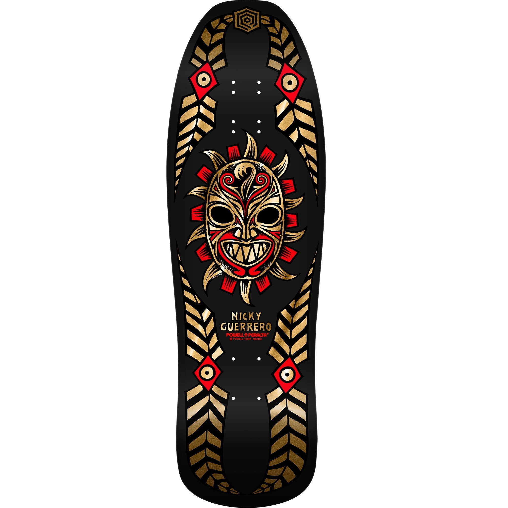 Powell Peralta Nicky Guerrero Mask Deck - 10″ Black/Gold Foil