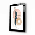 Pink Circle And Tan Ring Glass Wall Art