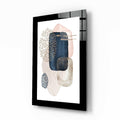 Gold Dotted Stacked Blocks Glass Wall Art